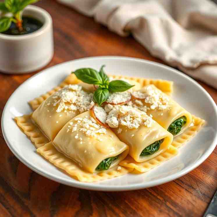Homemade Spinach & Ricotta Ravioli - Delicious Pasta